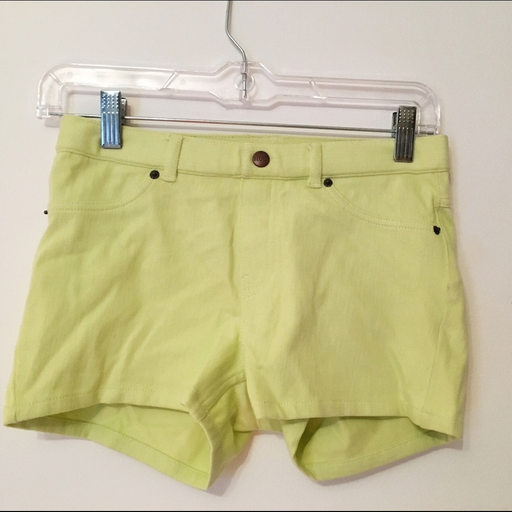 Candy color neon yellow shorts